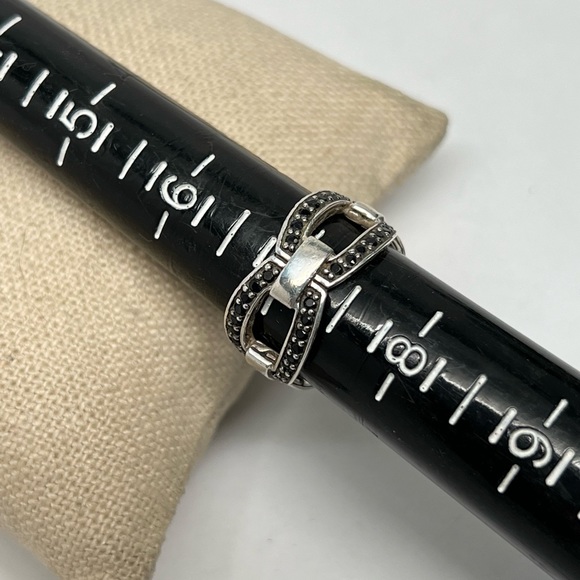 John Hardy Modern Chain Black Sapphire Band Ring .925 Sterling Silver - Picture 10 of 10